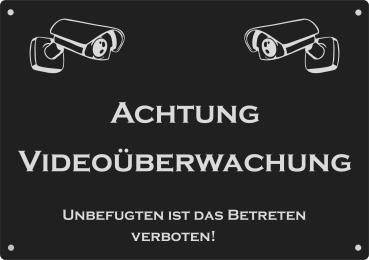"Achtung Videoüberwachung...." Alu Hinweisschild